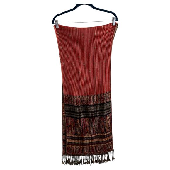 Pashmina 55% Pashmina 45% Silk Scarf Orange Brown Fall Colors One Size - Picture 1 of 7